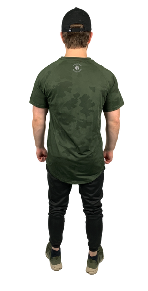 Jacquard Camo Tee - Dark Olive