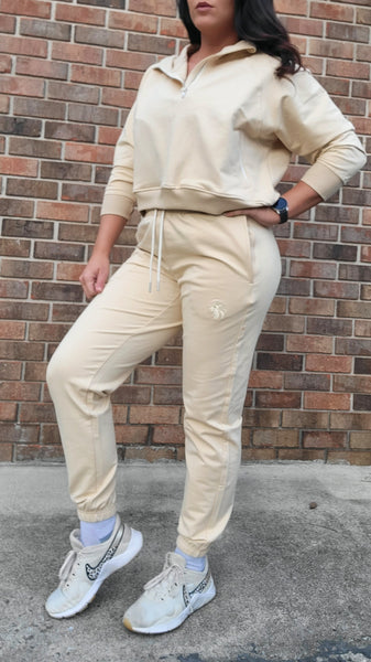 Faith Concealed Pocket Jogger - Cream