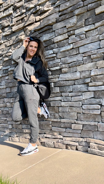 Faith Concealed Pocket Jogger - Dark Charcoal Grey