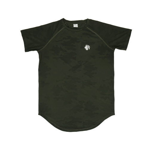 Jacquard Camo Tee - Dark Olive