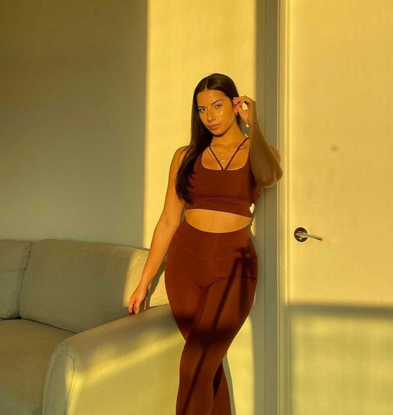 Evolve Long Line Sports Bra - Merlot