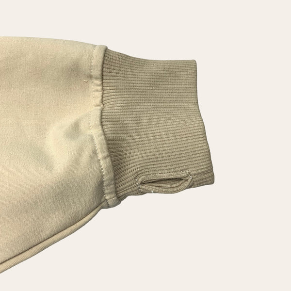 Faith 1/2 Zip Crop Hoodie - Cream