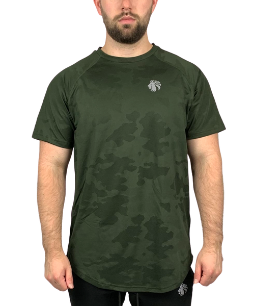 Jacquard Camo Tee - Dark Olive