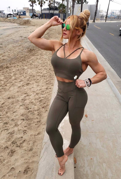 Evolve Long Line Sports Bra - Dark Matcha