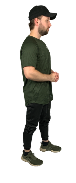 Jacquard Camo Tee - Dark Olive