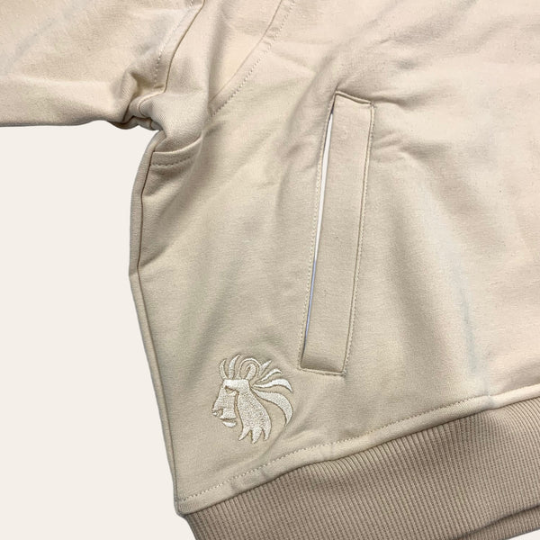 Faith 1/2 Zip Crop Hoodie - Cream