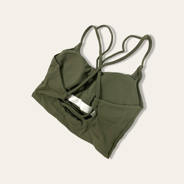 Evolve Long Line Sports Bra - Dark Matcha