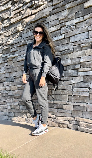 Faith Concealed Pocket Jogger - Dark Charcoal Grey