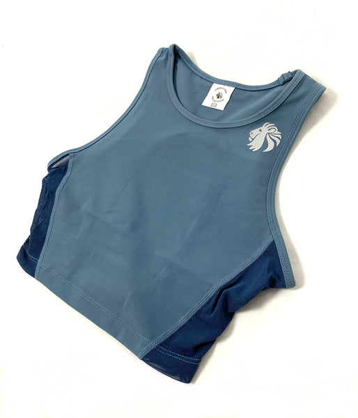 Heart And Soul Crop Tank - Slate Blue