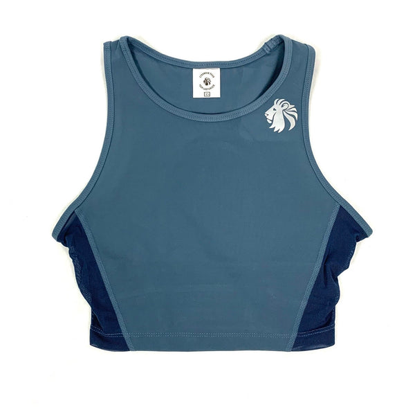 Heart And Soul Crop Tank - Slate Blue